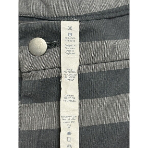 Lululemon Shorts Mens 38 Grey Striped Athletica Kahuna Bermuda Golf Performance - Picture 8 of 13